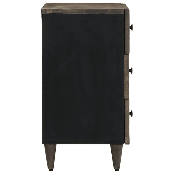 vidaXL naktsskapītis gai&scaron;i pelēks 50x33x60 cm masīvkoka mango