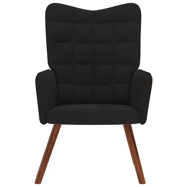 vidaXL atpūtas krēsls, melns samts