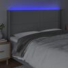 vidaXL gultas galvgalis ar LED, 163x16x118/128 cm, gai&scaron;i pelēks audums