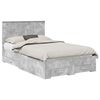 vidaXL Gultas rāmis Betona pelēks 120 x 190 cm Inženierijas koks