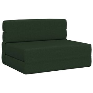 vidaXL Salokāms dīvāngulta Tum&scaron;i zaļ&scaron; 70 x 80 x 60 cm Audums