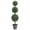 vidaXL mākslīgais buksis ar podiņu, apaļ&scaron;, zaļ&scaron;, 118 cm
