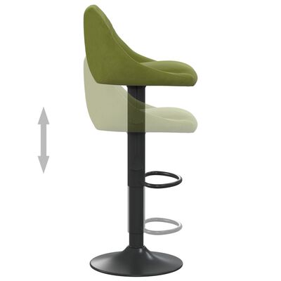 vidaXL bāra krēsli, 2 gab., gaiši zaļš samts