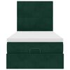 vidaXL Osmaņu gultas rāmis ar matračiem tum&scaron;i zaļ&scaron; 80x200cm samts
