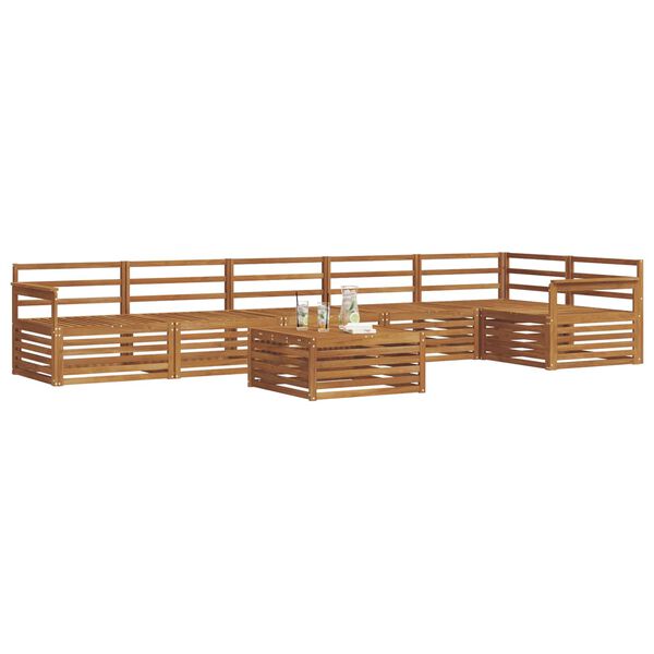 vidaXL Āra dīvānu komplekts 7 pcs Dabiska Cietā akācijas koks