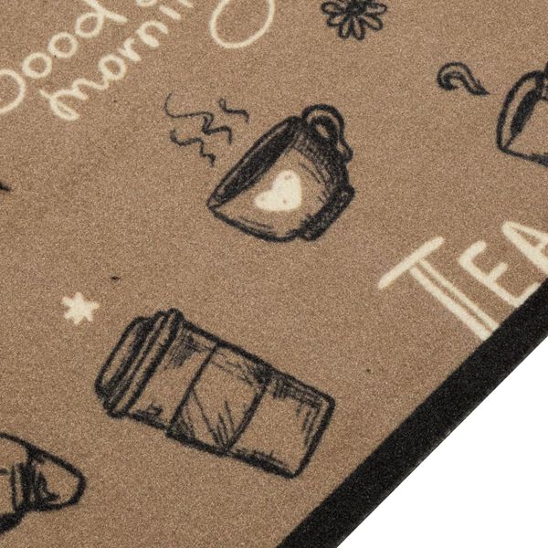 vidaXL virtuves paklājs, mazgājams, ar uzrakstu, 60x300 cm, samts