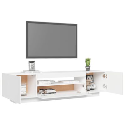 vidaXL TV galdiņš ar LED apgaismojumu, 160x35x40 cm, balts