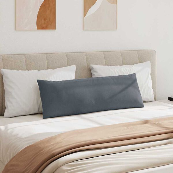 vidaXL Dīvāna spilveni 2 pcs Tum&scaron;i pelēks 120 x 40 cm Korduroja audums