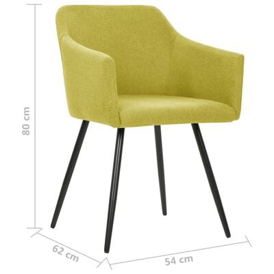 vidaXL virtuves krēsli, 2 gab., zaļš audums