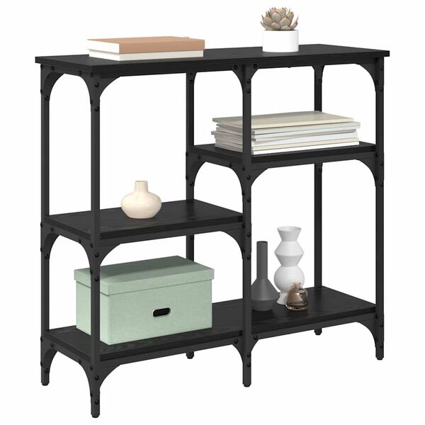 vidaXL Konsoles galds Melns ozolkoks 80 x 29 x 75 cm Inženierijas koks