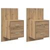 vidaXL Sienā piestiprināms naktsgaldiņ&scaron; 2 pcs Artisānā ozols