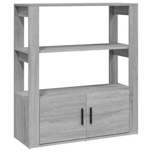 vidaXL kumode, pelēka ozolkoka, 80x30x90 cm, inženierijas koks