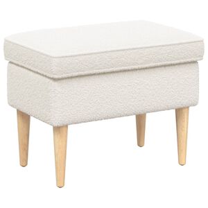 vidaXL Pēdu soliņ&scaron; Krēmkrāsa 55 x 35 x 41 cm Boucl&eacute;