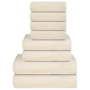 vidaXL 8 daļu dvieļu komplekts, FROGN, krēmkrāsas, 360 g/m&sup2;