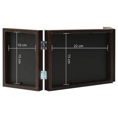 vidaXL 3-daļīgs foto rāmis, kolāža, tumši brūns, 22x15 cm+2x(10x15 cm)