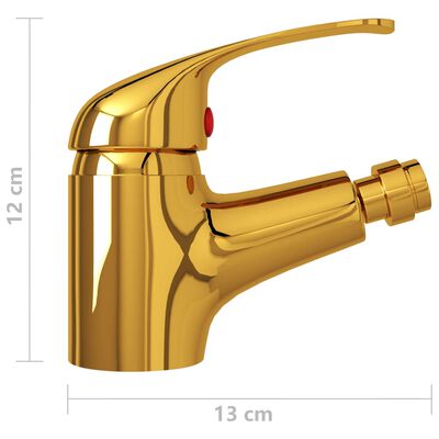 vidaXL vannasistabas bidē jaucējkrāns, 13x12 cm, zelta krāsā