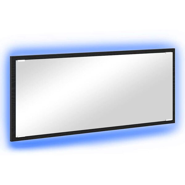 vidaXL Spogulis Melns ozolkoks 90 x 8,5 x 37 cm Inženierijas koks