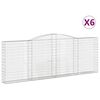 vidaXL arkveida gabiona grozi, 6 gb., 400x30x140/160cm, cinkota dzelzs