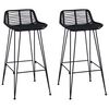 vidaXL Bāra krēsls 2 pcs Melns 44 x 46 x 91 cm Rattan un Tērauds