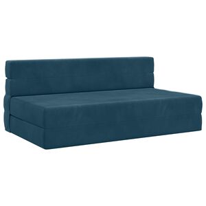 vidaXL Salokāms dīvāngulta Zila 152 x 86,5 x 60 cm Audums