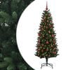 vidaXL Mākslīgā Ziemassvētku eglīte ar rotājumiem 120 cm 150 LED