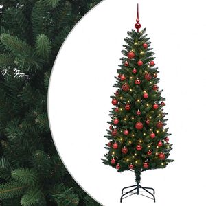 vidaXL Mākslīgā Ziemassvētku eglīte ar rotājumiem 120 cm 150 LED