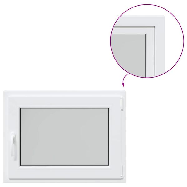 vidaXL pagraba logs "RISOR", 80x50 cm, verami un atgāžami, DIN, pa labi, balts