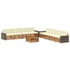 vidaXL Āra dīvānu komplekts 9 pcs Dabisks un krējuma Poliesters