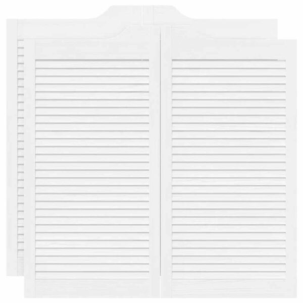 vidaXL veramas durvis, žalūziju dizains, 2 gab., balti, 100x100 cm