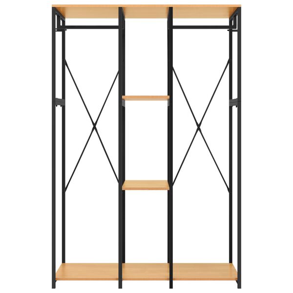 vidaXL drēbju plaukts, 110x40x167 cm, metāls, skaidu plāksne