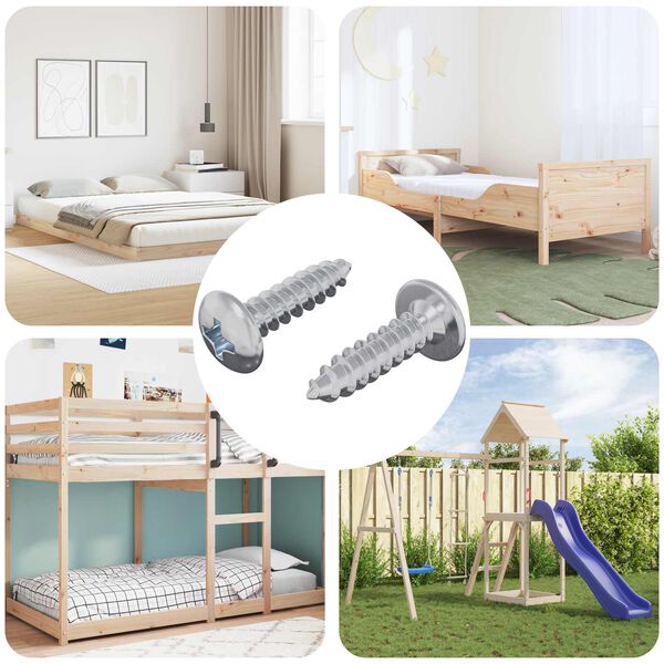 vidaXL Skrūve 2 pcs Sudraba M4 x 16 mm Tērauds