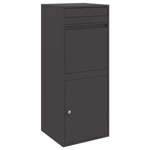 vidaXL Paku nodo&scaron;anas kaste ar durvīm Melns 41 x 38 x 103 cm Tērauds