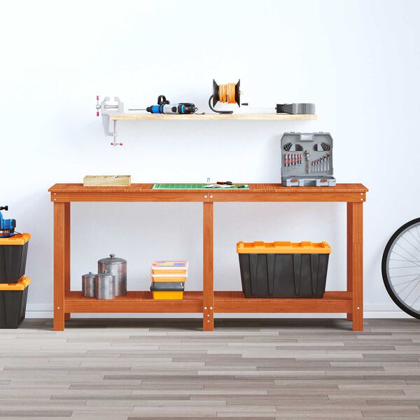 vidaXL Darbagalds Vaska Brūns 180 x 50 x 80 cm Masīvs priedes koks