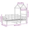 vidaXL Dienas gulta ar jumtu bez matrača Balts 80x200 cm masīvkoks