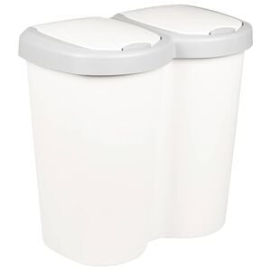 vidaXL Atkritumu tvertne Balts 49,5 x 30 x 46,5 cm PP