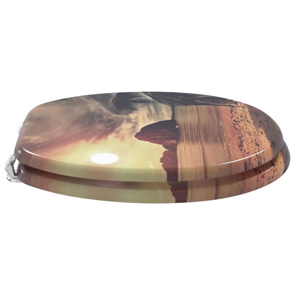 vidaXL Tualetes sēdeklis Oranža 44 x 38 cm MDF plāksne