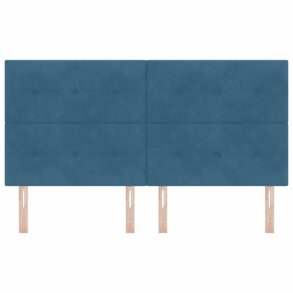 vidaXL Galvgalis ar galvas klāju Tum&scaron;i zils 180 cm Mākslīgā āda