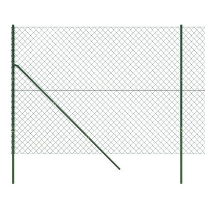 vidaXL stiepļu žogs, 1,8x25 m, zaļš