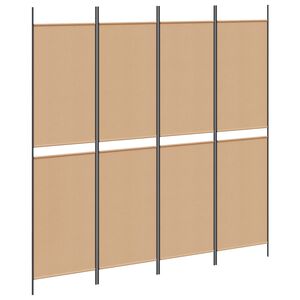 vidaXL 4-paneļu istabas dalītājs Bē&scaron;a 200 x 200 cm Audums
