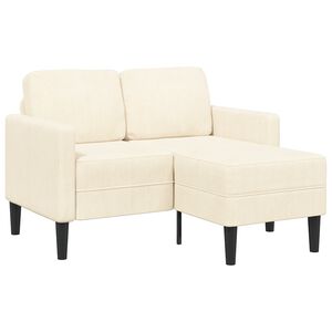 vidaXL 2-vietīgs dīvāns ar L-veida krēmkrāsas krēslu 125 cm veļa