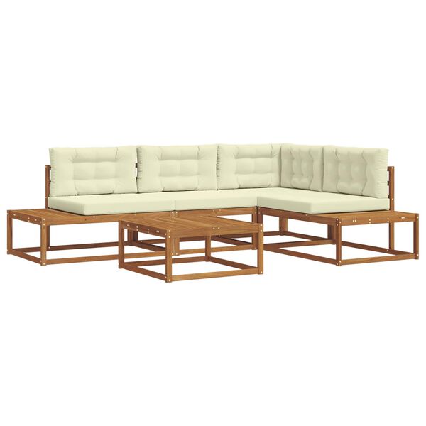 vidaXL Āra dīvānu komplekts 5 Gabals Dabisks un krējuma