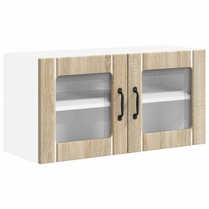 vidaXL Sienas stikla skapis LUCCA Sonomas ozols 80 x 31 x 40 cm