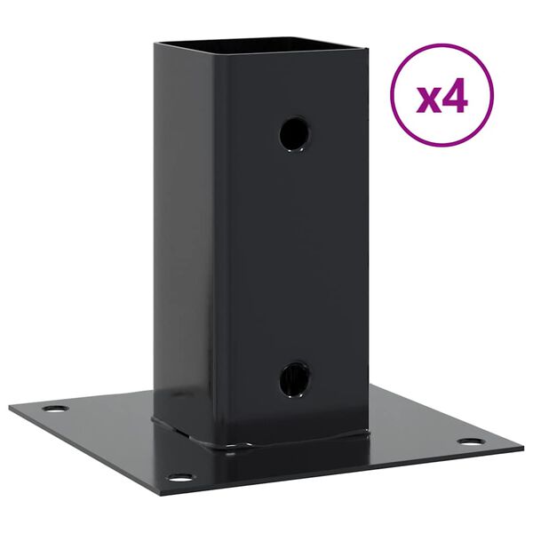 vidaXL Statu pamatnes Kvadrātveida 4 gab Antracīts 61x61 mm