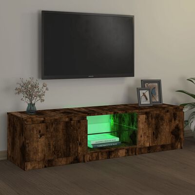 vidaXL TV skapītis ar LED apgaismojumu, ozolkoka krāsa, 140x40x35,5 cm