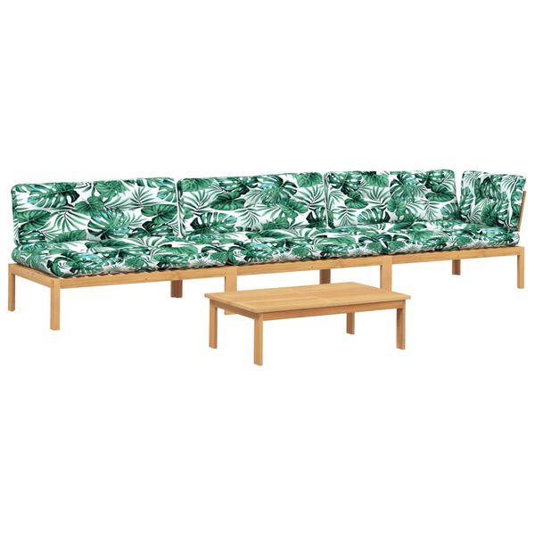 vidaXL 4-daļīgs dārza pale&scaron;u dīvāna komplekts ar matračiem, akācija