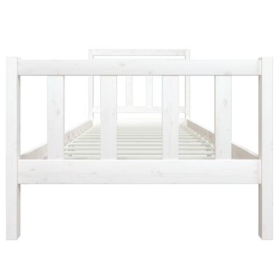 vidaXL gultas rāmis, balts, masīvkoks, 100x200 cm