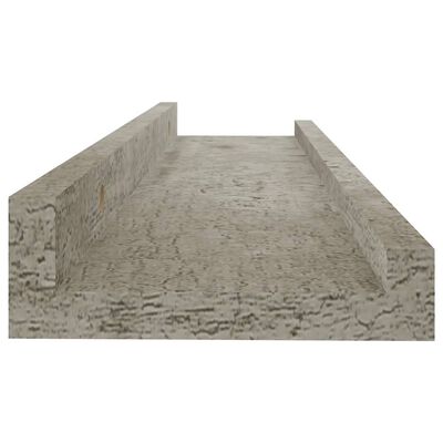 vidaXL sienas plaukti, 4 gab., betona pelēki, 40x9x3 cm