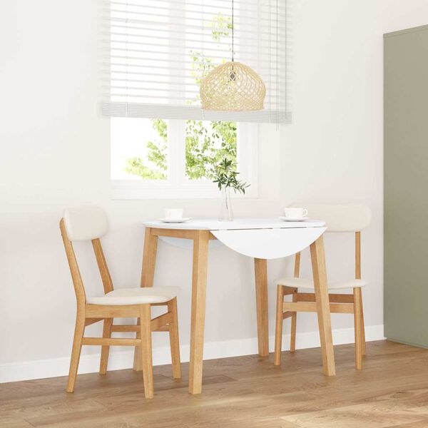 vidaXL Ēdamistabas krēsli ar spilveniem 2 gab. Masīvkoka gumija