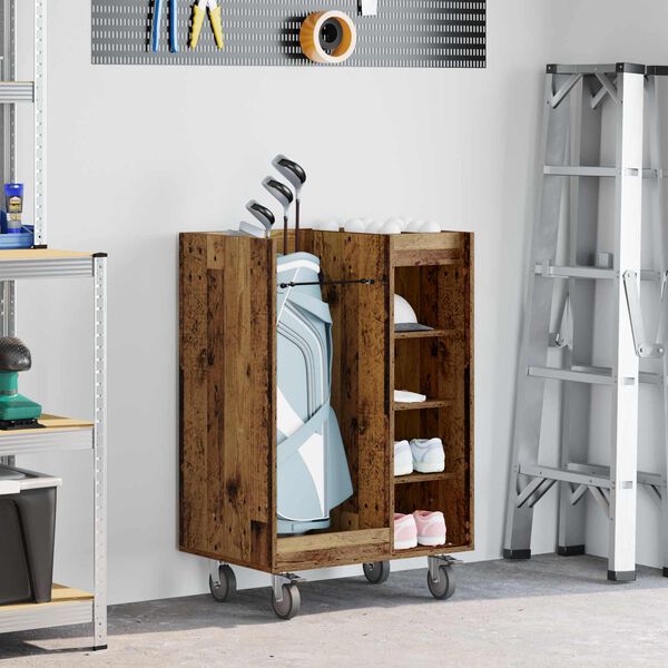 vidaXL Golfu skapis ar riteni Vienkrāsains Vecs koks 65 x 45 x 98 cm