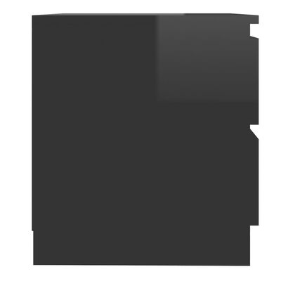 vidaXL naktsskapīši, 2 gab., melni, 50x39x43,5 cm, skaidu plāksne